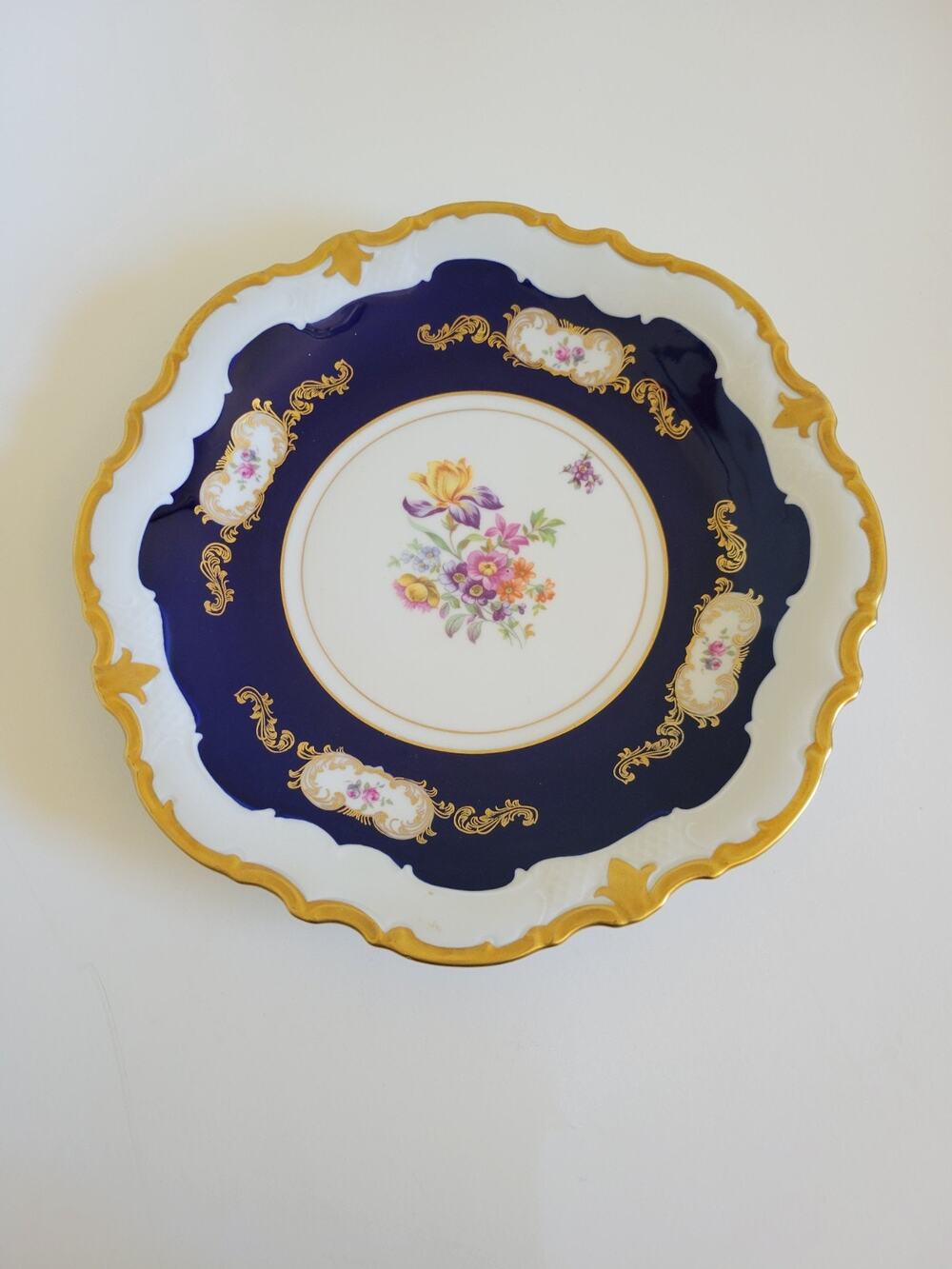 Vintage Reichenbach Fine China Echt Kobalt Large 11.5" Charger Serving Plate GDR